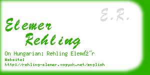 elemer rehling business card